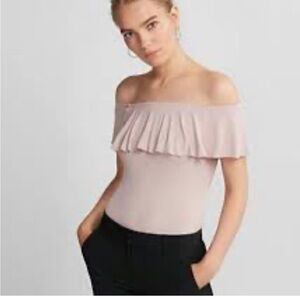 Express Off Shoulder Light Pink Bodysuit